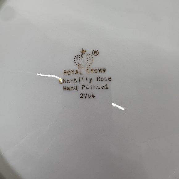 Antique Royal Crown Derby Chantilly Rose Pitcher and Wash Basin Set Large - Picture 11 of 14